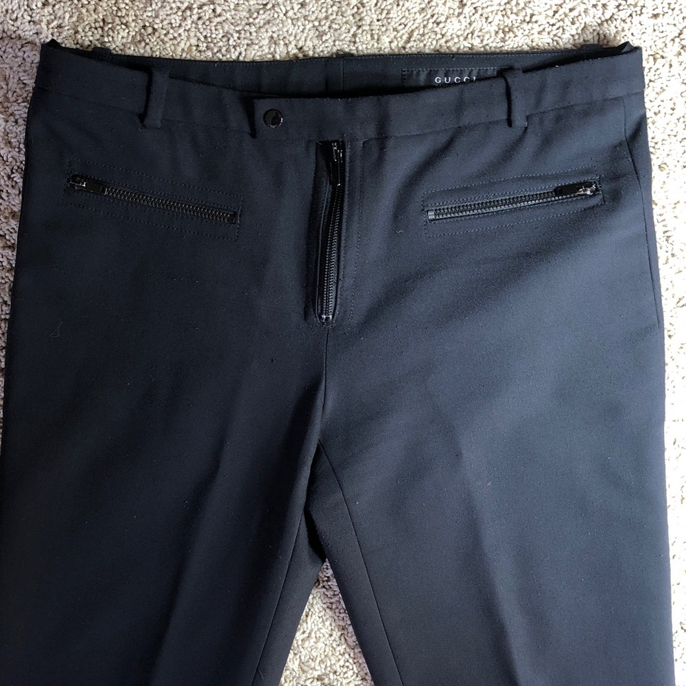 Gucci Women's Black Quiet Luxury Trousers with Zip Pocket, Size 4-6 (US) - Picture 6 of 12